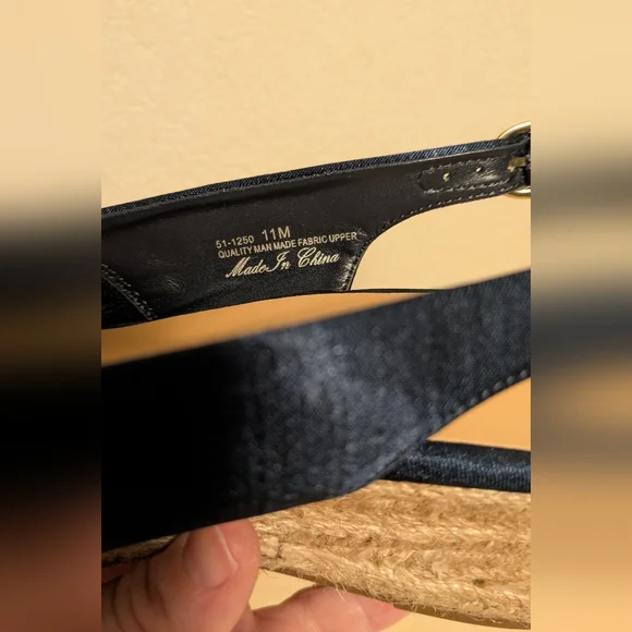 Bella Vita Navy Blue Espadrilles with Slingback and Open Toe - Picture 7 of 11